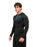 Gymshark Onyx V1 Hoodie - Black/Brand Blue - Unmatched Kicks-GYMSHARK