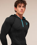 Gymshark Onyx V1 Hoodie - Black/Brand Blue - Unmatched Kicks-GYMSHARK
