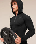 Gymshark Onyx V1 Hoodie - Black/Onyx Grey - Unmatched Kicks-GYMSHARK