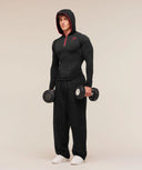 Gymshark Onyx V1 Hoodie - Black/Onyx Grey/Carmine Red - Unmatched Kicks-GYMSHARK