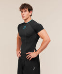 Gymshark Onyx V1 T-Shirt Black/Brand Blue - Unmatched Kicks-GYMSHARK