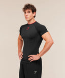 Gymshark Onyx V1 T-Shirt - Black/Onyx Grey/Carmine Red - Unmatched Kicks-GYMSHARK