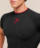 Gymshark Onyx V1 T-Shirt - Black/Onyx Grey/Carmine Red - Unmatched Kicks-GYMSHARK