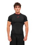 Gymshark Onyx V1 T-Shirt - Black/Onyx Grey/Carmine Red - Unmatched Kicks-GYMSHARK