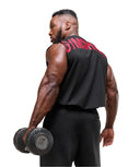 Gymshark Power Cut Off Tank - Black/Conditioning Red - Unmatched Kicks - GYMSHARK