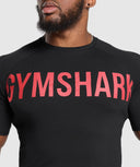 Gymshark Prime T-Shirt - Black/Vivid Red - Unmatched Kicks - GYMSHARK