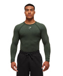 Gymshark Shadow Seamless Long Sleeve T-Shirt - Trail Green - Unmatched Kicks - GYMSHARK