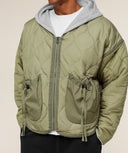 Gymshark x Saalt Studios Jacket - GS Utility Green/GUILLE Core Grey Marl oversized fit GS Utility Green/GUILLE Core Grey Marl - Unmatched Kicks - GYMSHARK