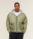 Gymshark x Saalt Studios Jacket - GS Utility Green/GUILLE Core Grey Marl oversized fit GS Utility Green/GUILLE Core Grey Marl - Unmatched Kicks - GYMSHARK