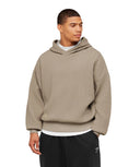 Gymshark x Saalt Studios Knitted Hoodie - Cement Brown/Oat White oversized fit Cement Brown/Oat White - Unmatched Kicks - GYMSHARK