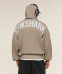 Gymshark x Saalt Studios Knitted Hoodie - Cement Brown/Oat White oversized fit Cement Brown/Oat White - Unmatched Kicks - GYMSHARK