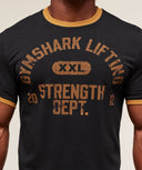 Gymshark XXL Strength Dept Ringer T-Shirt - Black - Unmatched Kicks - GYMSHARK