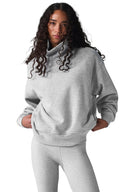 Hazy Mock Neck Pullover Athletic Heather Grey - Unmatched Kicks - ALO