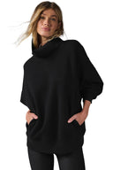 Hazy Mock Neck Pullover Black - Unmatched Kicks - ALO