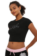 Heart & Arrow Baby Tee Liquorice - Unmatched Kicks - Juicy Couture