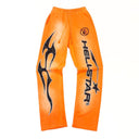 Hellstar Fire Orange Closed Elastic Bottom Sweatpants Orange Dye - Unmatched Kicks - Hellstar