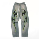 Hellstar Future Flames Sweatpants Grey/Green - Unmatched Kicks - Hellstar