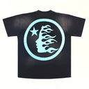 Hellstar Sports Core Gel Logo T-shirt Black/Aqua Blue - Unmatched Kicks - Hellstar