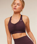 High Support Ruched Sports Bra Cherry Purpl - Unmatched Kicks - GYMSHARK