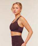 High Support Ruched Sports Bra Cherry Purpl - Unmatched Kicks - GYMSHARK