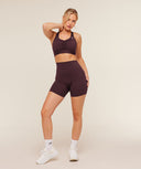 High Support Ruched Sports Bra Cherry Purpl - Unmatched Kicks - GYMSHARK