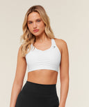 High Support Ruched Sports Bra - GS White - Unmatched Kicks - GYMSHARK