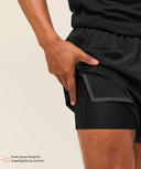Hybrid 5" Performance Short slim fit Black - Unmatched Kicks - GYMSHARK