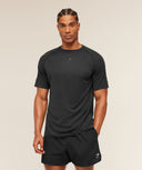 Hybrid Engineered Jacquard T-Shirt slim fit Black - Unmatched Kicks - GYMSHARK