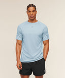 Hybrid Engineered Jacquard T-Shirt slim fit Chilled Blue - Unmatched Kicks - GYMSHARK
