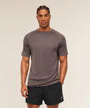 Hybrid Engineered Jacquard T-Shirt slim fit Cool Brown - Unmatched Kicks - GYMSHARK