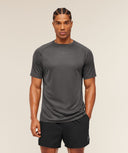 Hybrid Engineered Jacquard T-Shirt slim fit Onyx Grey - Unmatched Kicks - GYMSHARK