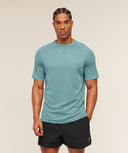 Hybrid Engineered Jacquard T-Shirt slim fit Storm Blue - Unmatched Kicks - GYMSHARK