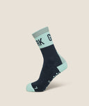 Hybrid Training Grip Socks Single Black/Pop Turquoise - Unmatched Kicks - GYMSHARK