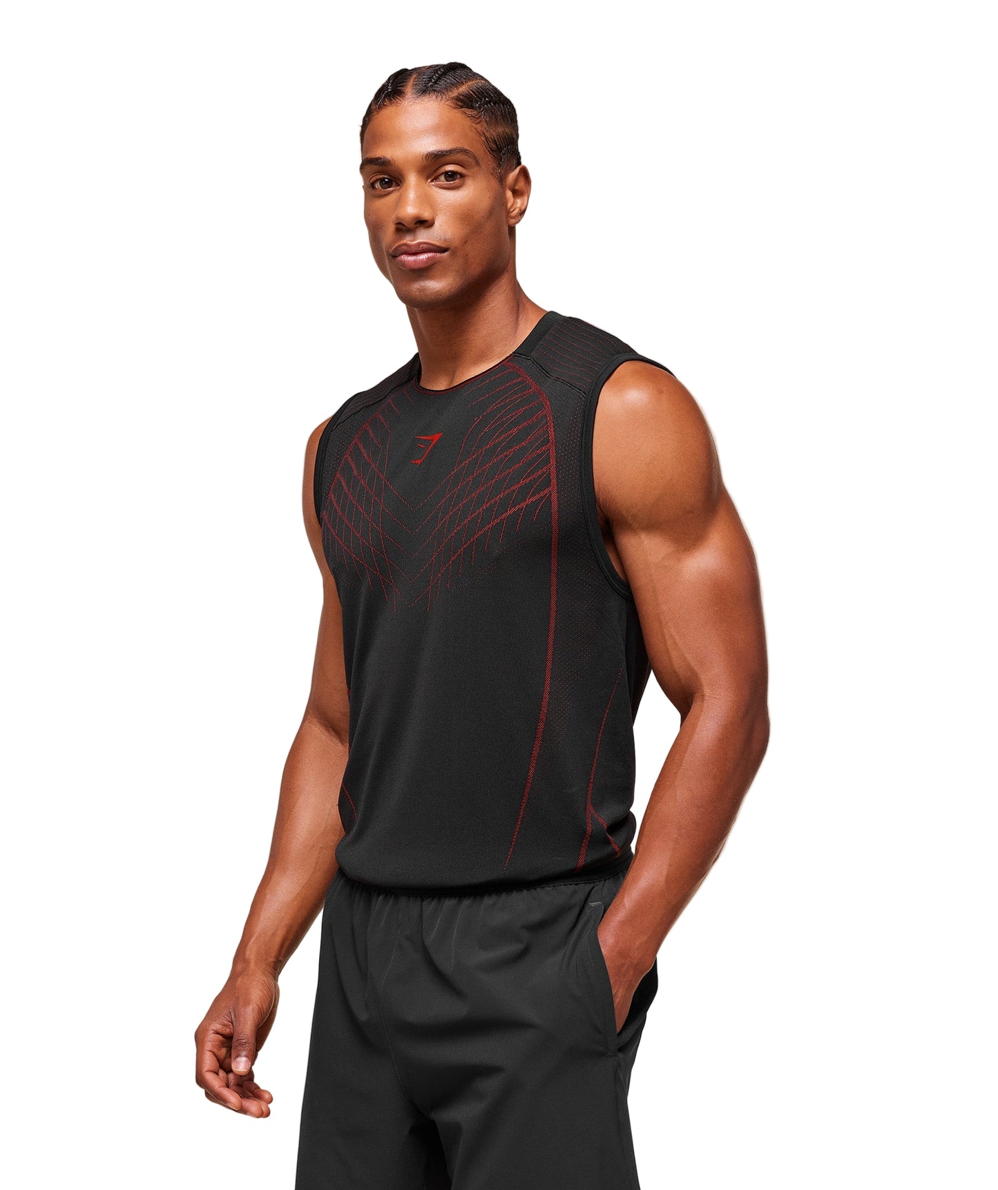 Gymshark Apex Seamless Tank - Black/Carmine Red