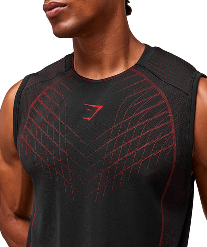Gymshark Apex Seamless Tank - Black/Carmine Red