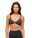 Cotton Twist Front Bralette light support Bros Midnight Black Marl