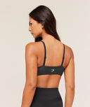 Cotton Twist Front Bralette light support Bros Midnight Black Marl