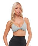 Cotton Twist Front Bralette light support Light Grey Core Marl