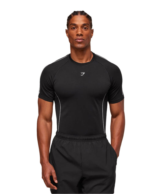Gymshark Clean Contour Seamless T-Shirt - Black/White