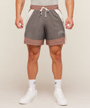 Collegiate Tech Shorts slim fit Taupe Brown