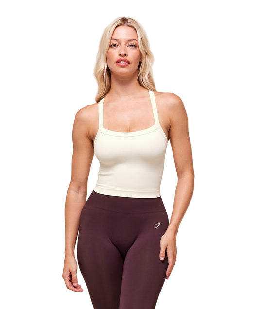 Everyday Seamless Ribbed Midi Top Soft White
