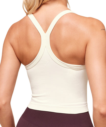 Everyday Seamless Ribbed Midi Top Soft White