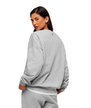Collegiate Graphic Crew Neck Pullover oversized fit Light Grey Core Marl