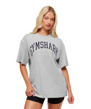 Collegiate Graphic T-Shirt oversized fit Light Grey Core Marl
