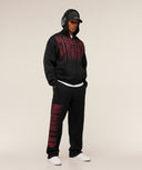 Fade Graphic Straight Leg Pants oversized fit Red