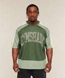 Collective Mesh Wordmark Jersey oversized fit Core Olive/Haze Green/Soft White