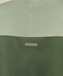 Collective Mesh Wordmark Jersey oversized fit Core Olive/Haze Green/Soft White