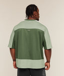 Collective Mesh Wordmark Jersey oversized fit Core Olive/Haze Green/Soft White