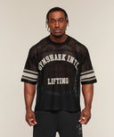 Collective Mesh Contrast Jersey oversized fit Black