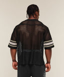 Collective Mesh Contrast Jersey oversized fit Black